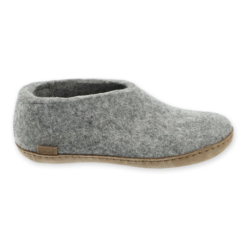 Gray slipper on a white background