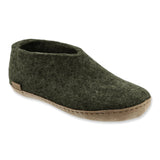 Chaussure avec semelle de cuir en vert forêt