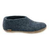 Chaussure avec semelle en cuir - Bleu denim