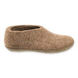 Brown slipper on a white background
