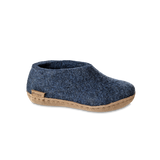 Chaussure pour enfant avec semelle de cuir en bleu denim