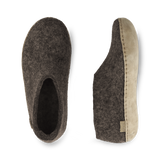 Chaussure avec semelle en cuir - Brun