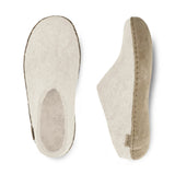 Slip-on with leather sole - White