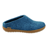 Petrol slipper with rubber sole on a white background