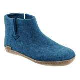 Petrol wool boot with a leather sole.