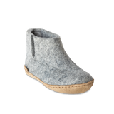Bottillon pour enfant avec semelle de cuir en gris