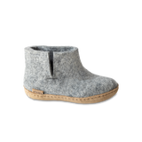 Bottillon pour enfant avec semelle de cuir en gris
