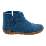 Petrol wool boot with a natural rubber sole.