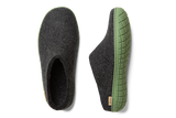 Slip-on with green rubber sole - Charcoal