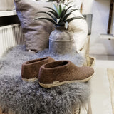 Chaussure avec semelle en cuir - Brun