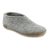 Gray slipper on a white background