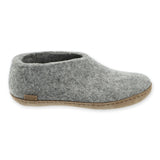 Gray slipper on a white background