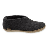 Dark gray slipper on a white background