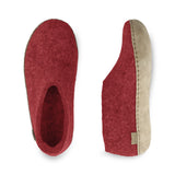 Chaussure avec semelle en cuir - Rouge