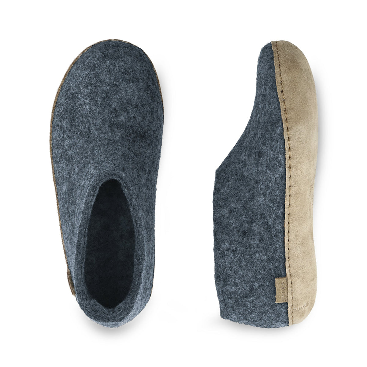 Chaussure avec semelle en cuir - Bleu denim