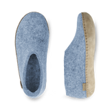 Chaussure avec semelle en cuir - Azur