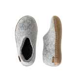 Chaussure pour enfant avec semelle de cuir en gris