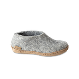 Chaussure pour enfant avec semelle de cuir en gris