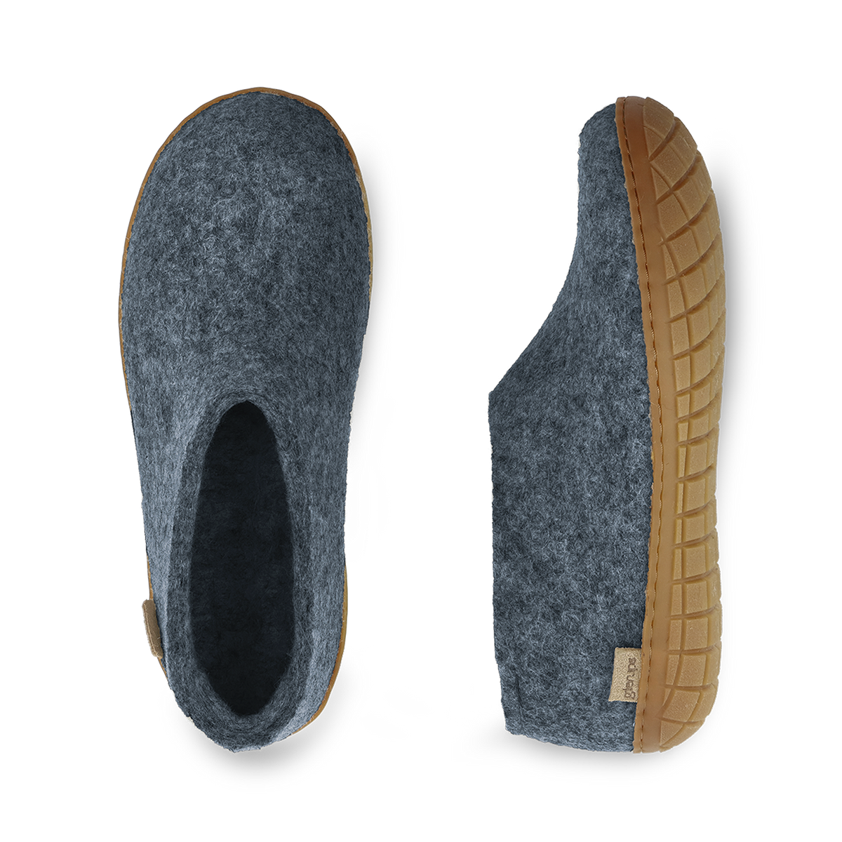 Chaussure Glerups avec semelle de caoutchouc en bleu denim