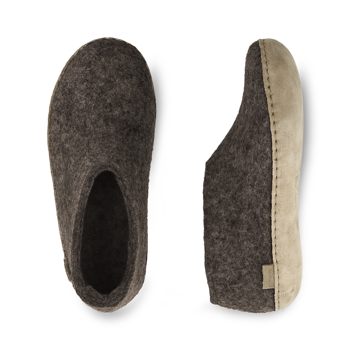 Chaussure avec semelle en cuir - Brun