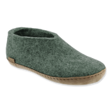 Chaussure avec semelle en cuir -  Vert mousse