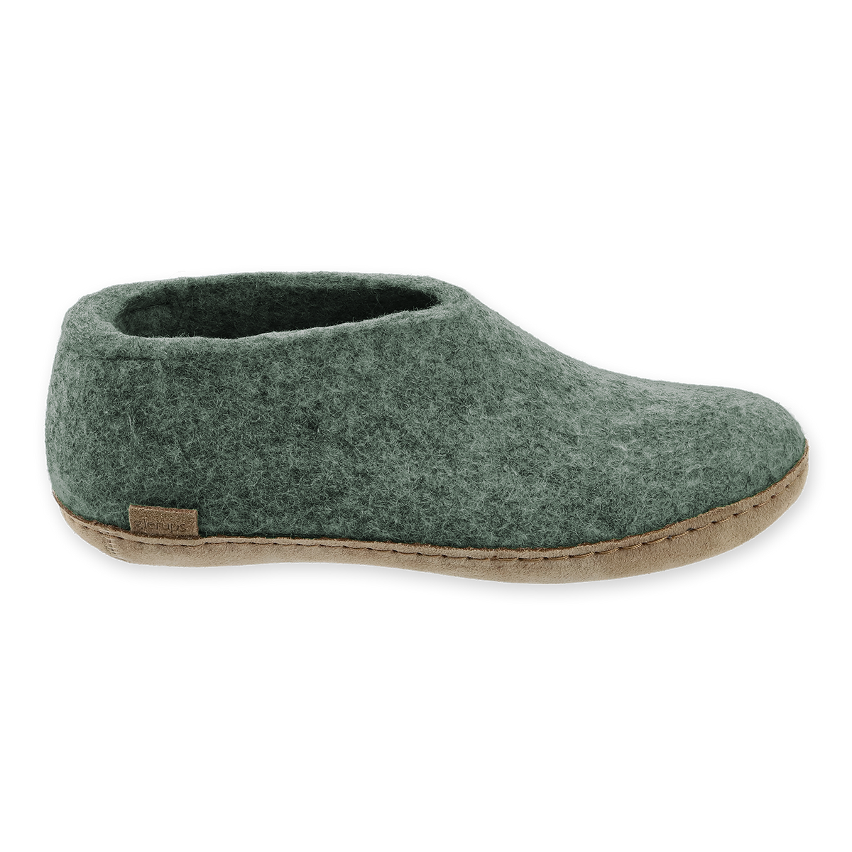 Chaussure avec semelle en cuir -  Vert mousse