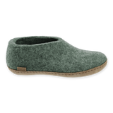 Chaussure avec semelle en cuir -  Vert mousse