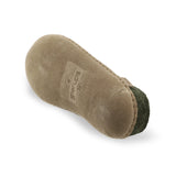 Brown slipper with a brand logo on a white background