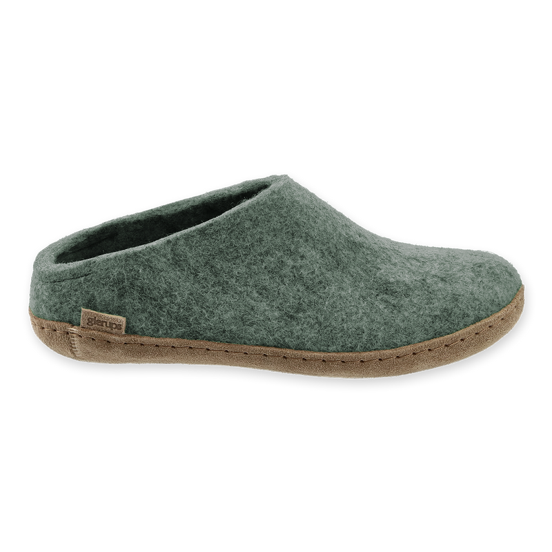 Slip-on with leather sole - Moss