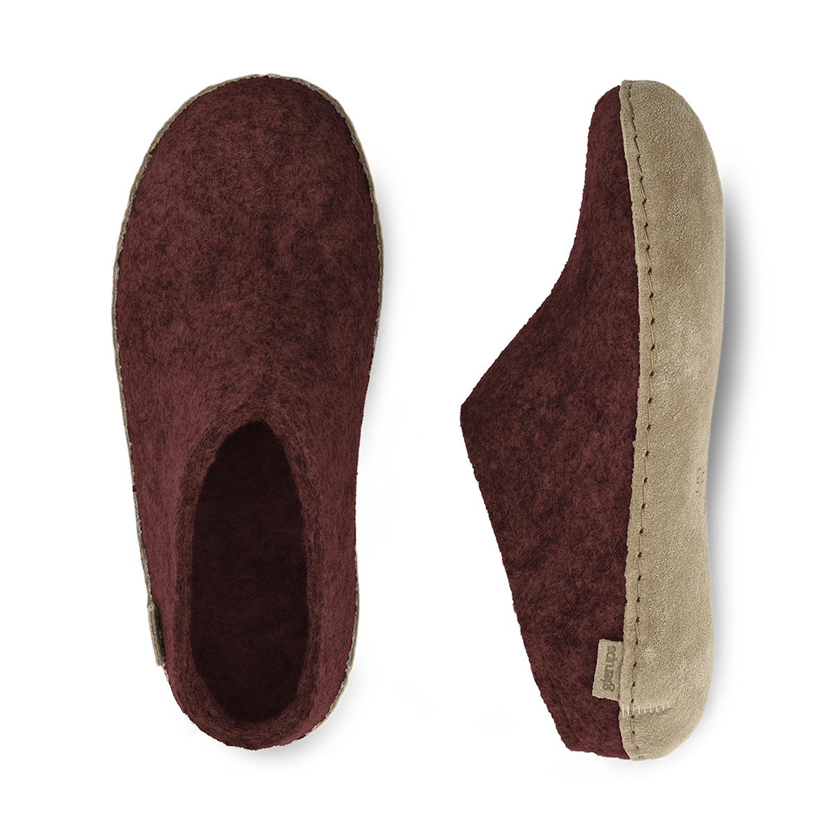 Slip-on with leather sole - Beet
