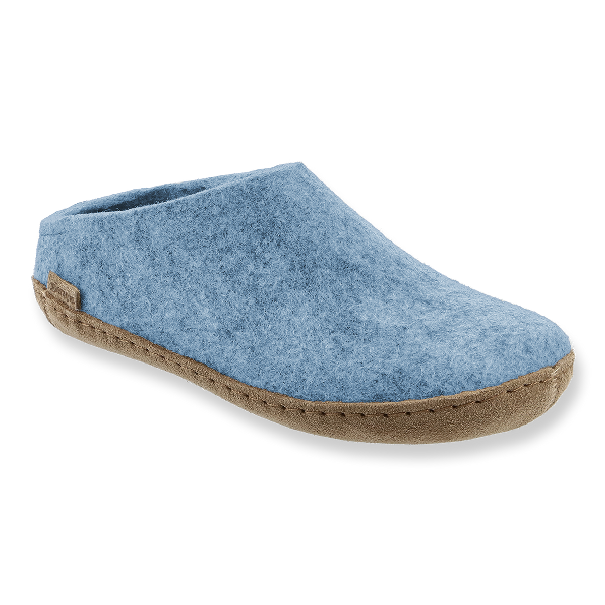 Sans-gêne avec semelle en cuir - Azur