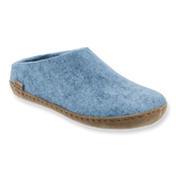 Sans-gêne avec semelle en cuir - Azur