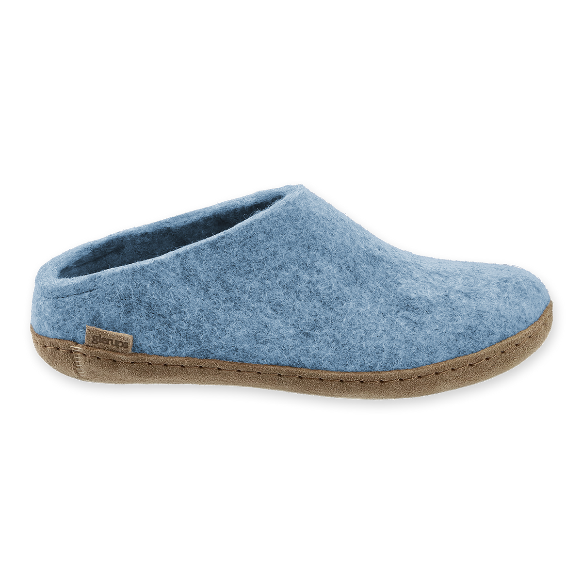 Sans-gêne avec semelle en cuir - Azur