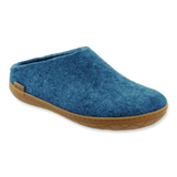 Petrol slipper with rubber sole on a white background