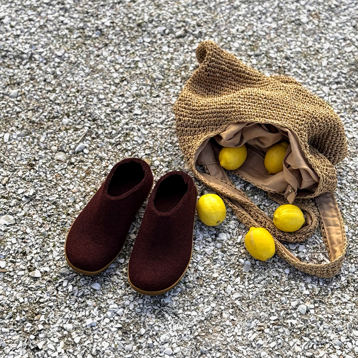 Chaussure avec semelle en caoutchouc - Betterave
