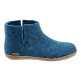 Petrol wool boot with a leather sole.