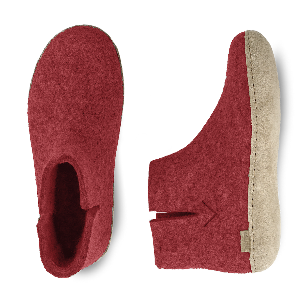 Boot with leather sole - Red