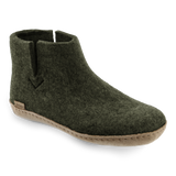 Forrest Green wool boot with a leather sole.