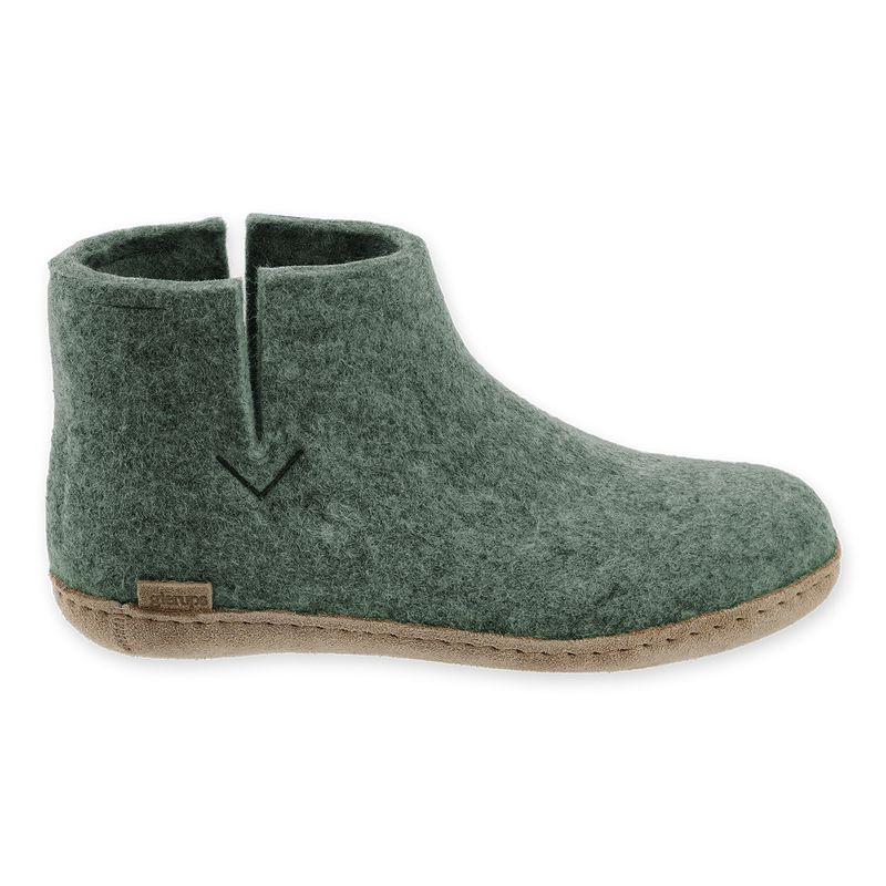 Boot with leather sole - Moss