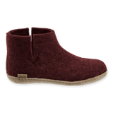 Boot with leather sole - Beet