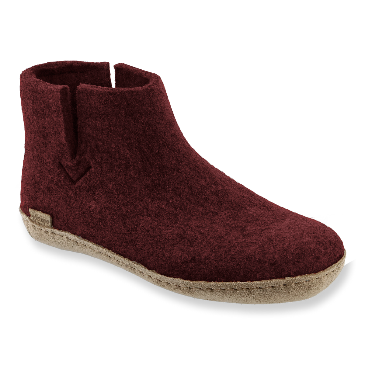 Boot with leather sole - Beet