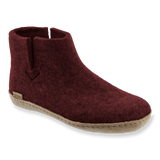 Boot with leather sole - Beet