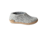 Chaussure pour enfant avec semelle de cuir en gris