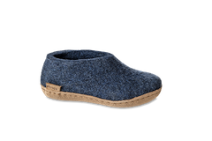 Shoe Junior Chaussure pour enfant avec semelle de cuir en bleu denim