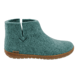 North Sea wool boot with a natural rubber sole on a white background.