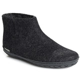 Dark gray ankle boot on a white background