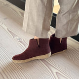 Boot with leather sole - Beet
