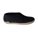 Black slipper on a white background