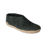 Forest felt slipper on a white background