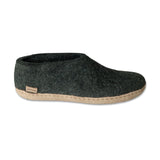 Forest felt slipper on a white background